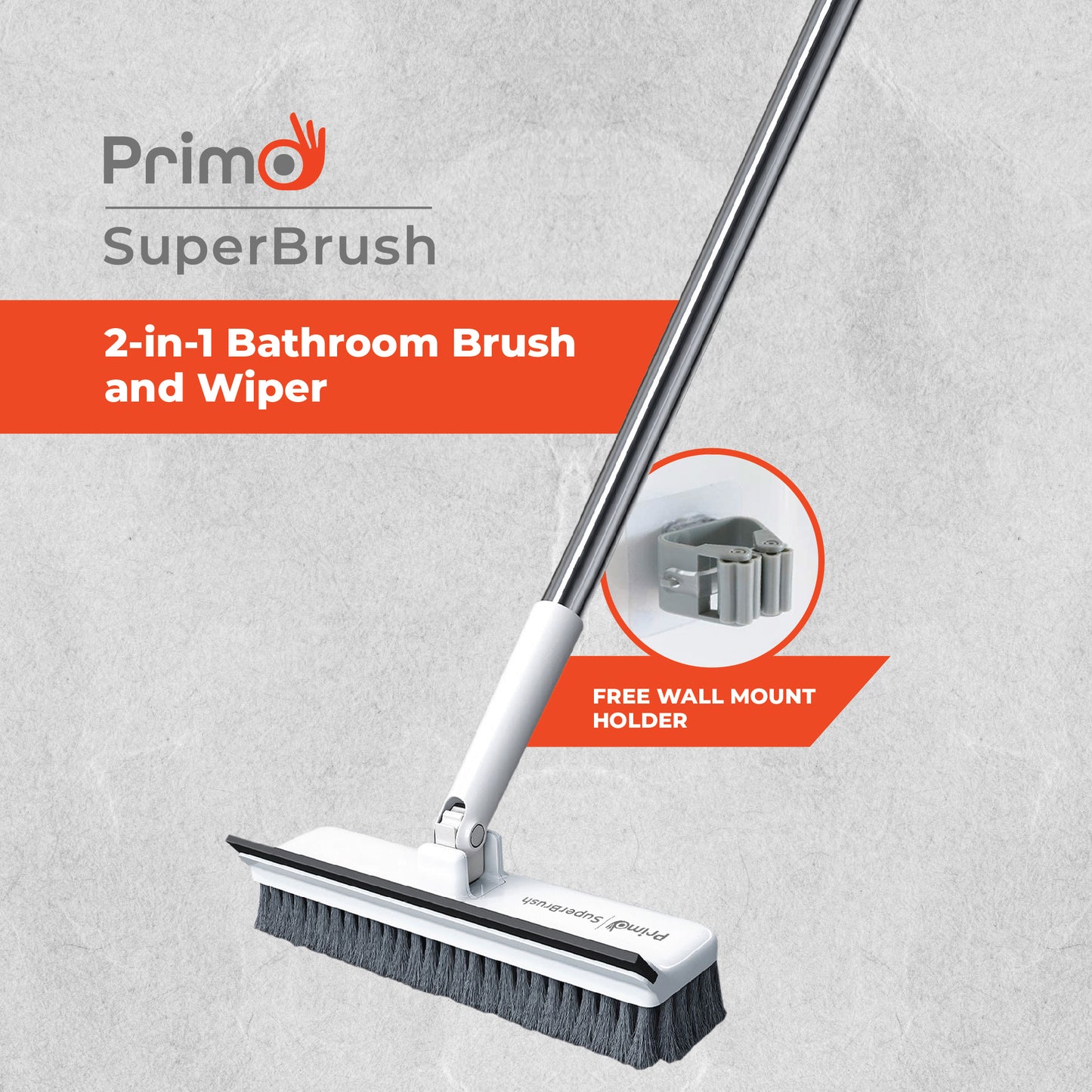 Primo SuperBrush - 2 in 1 Bathroom Brush and Wiper/Squeegee.